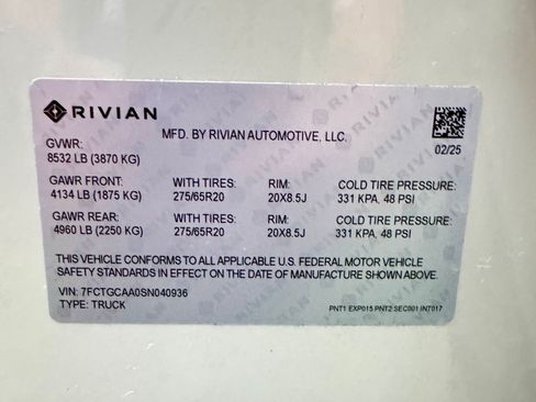Used 2025 Rivian R1T Adventure AWD/4WD image 14