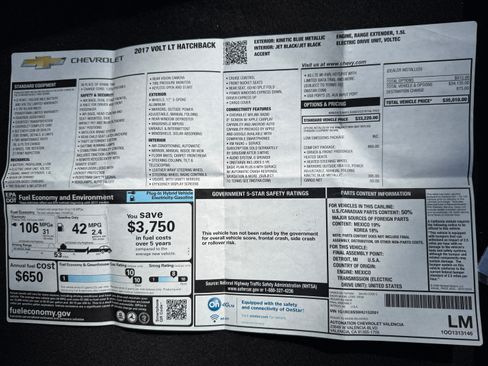 Used 2017 Chevrolet Volt LT w/ Comfort Package image 29