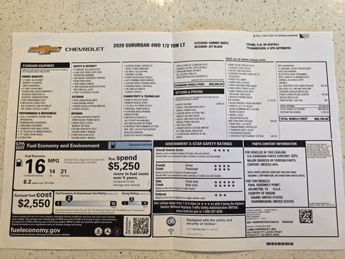 Used 2020 Chevrolet Suburban LT w/ RST Edition AWD/4WD image 6