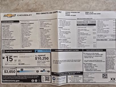 Used 2023 Chevrolet Corvette Z06 w/ Battery Protection Package