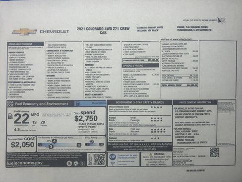 Used 2021 Chevrolet Colorado Z71 w/ Safety Package AWD/4WD image 15