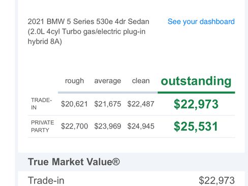 Used 2021 BMW 530e w/ Premium Package image 16