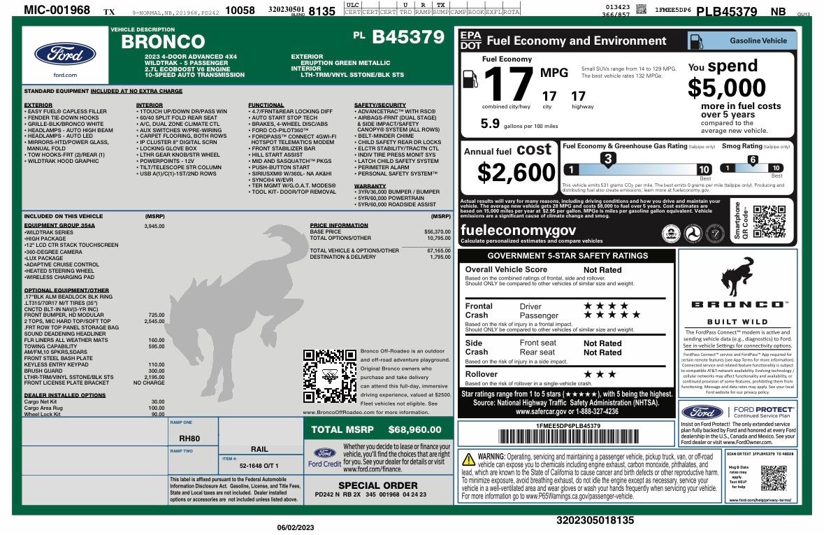 Used 2023 Ford Bronco Wildtrak AWD/4WD image 28