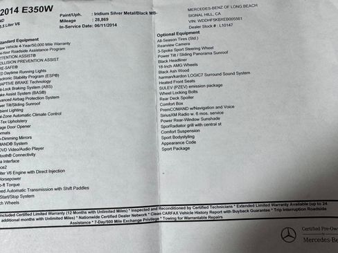 Used 2014 Mercedes-Benz E 350 Sedan image 16