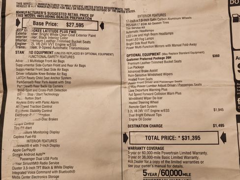 Used 2020 Jeep Cherokee Latitude Lux w/ Quick Order Package 26H Lux image 13