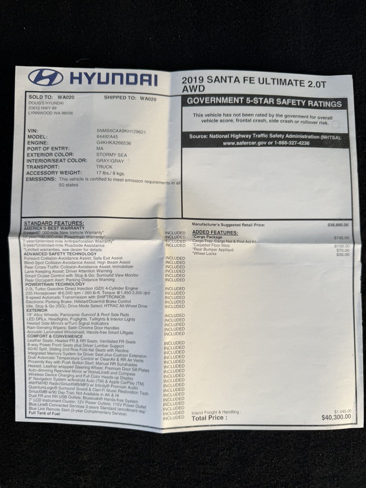 Used 2019 Hyundai Santa Fe AWD w/ Cargo Package image 26