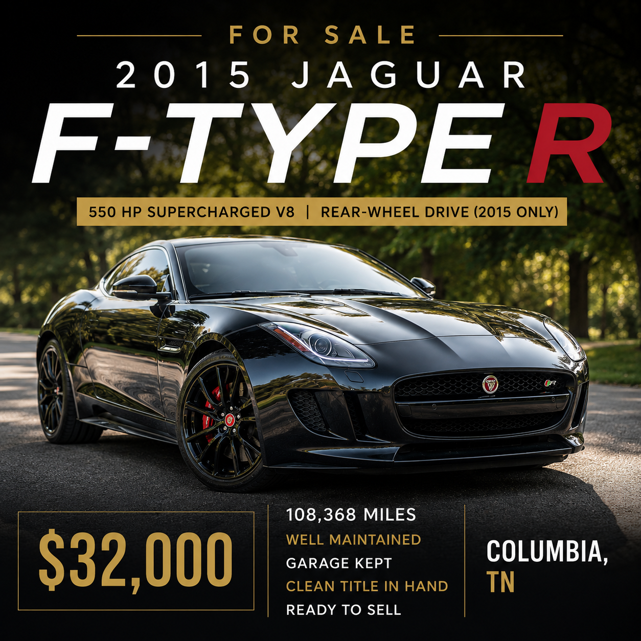 Used 2015 Jaguar F-TYPE R RWD image 1