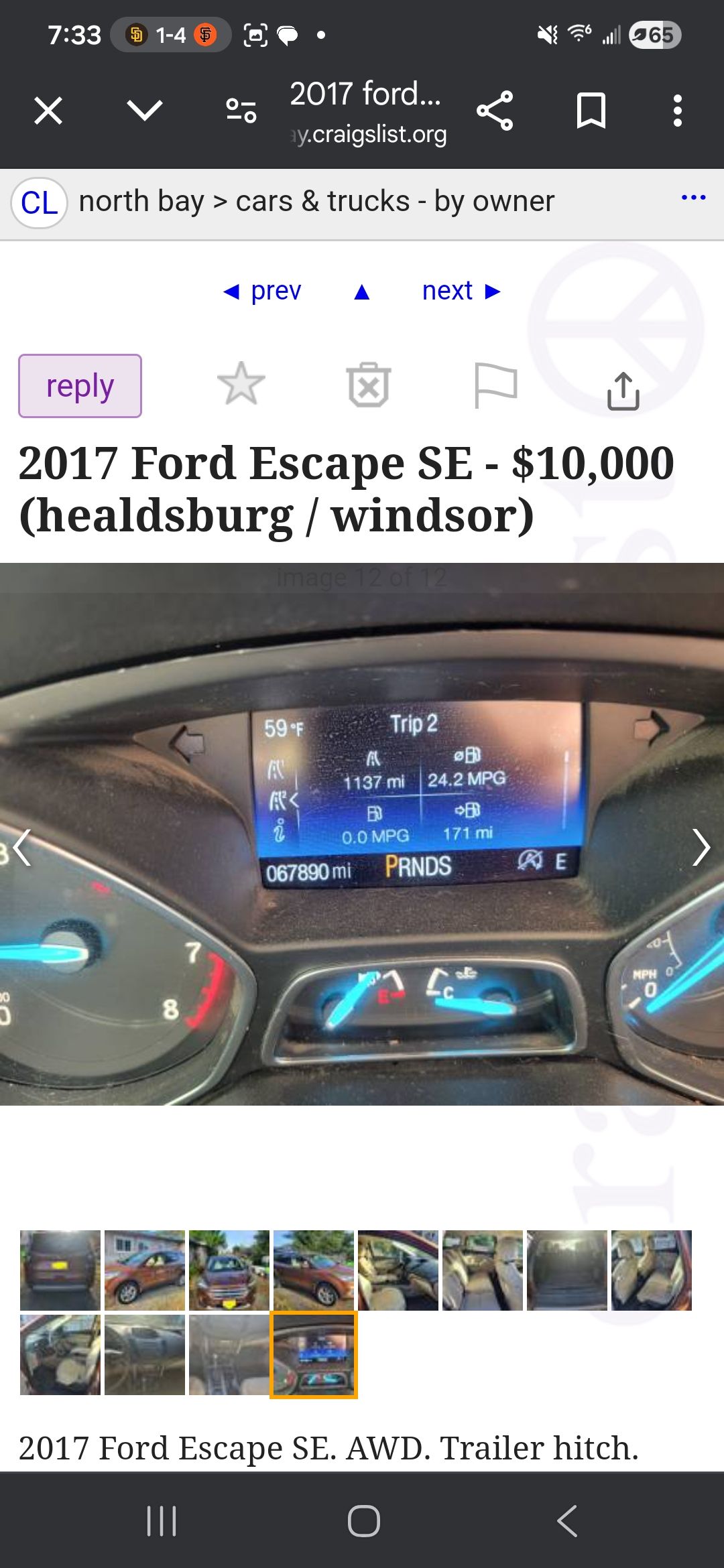 Used 2017 Ford Escape SE w/ SE Cold Weather Package AWD/4WD image 6