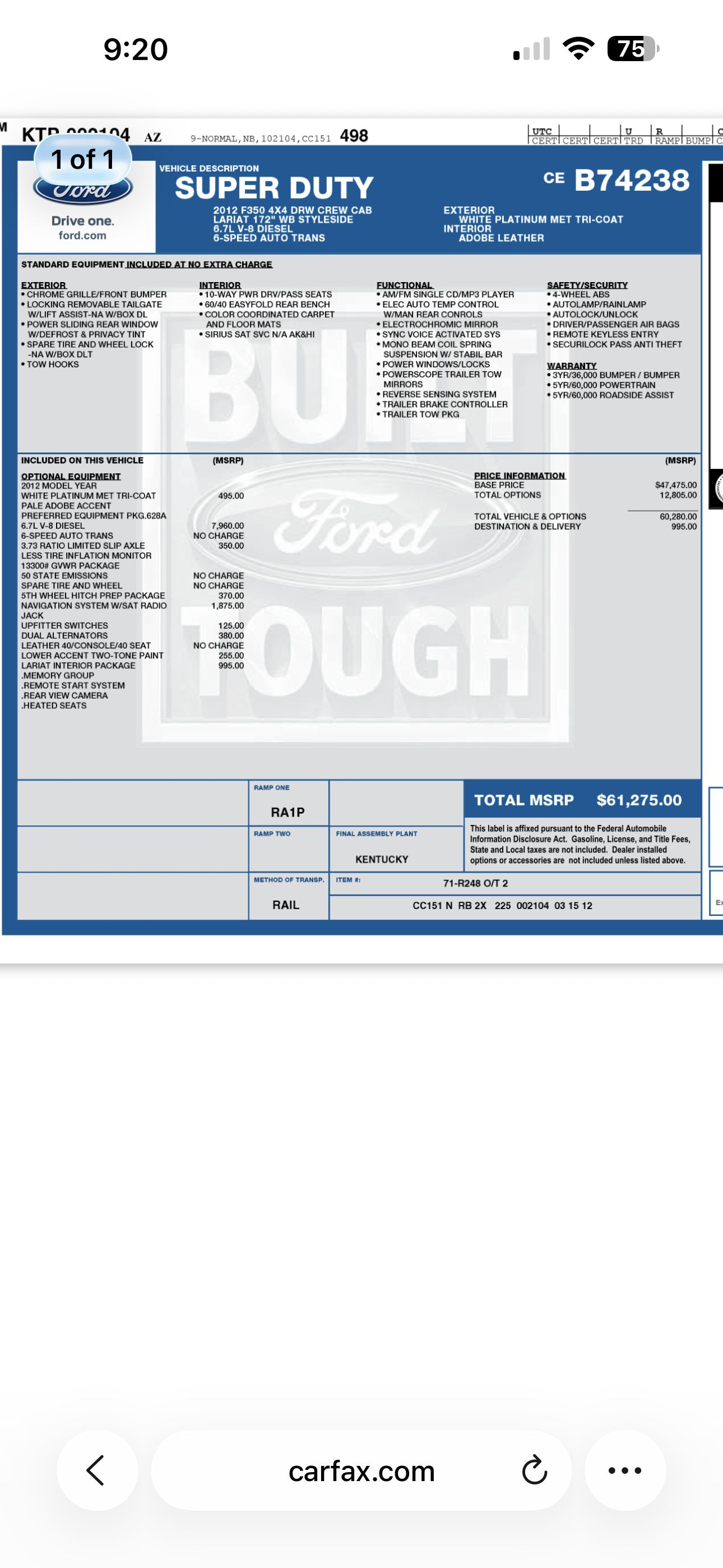 Used 2012 Ford F350 Lariat w/ Lariat Interior Pkg AWD/4WD image 8
