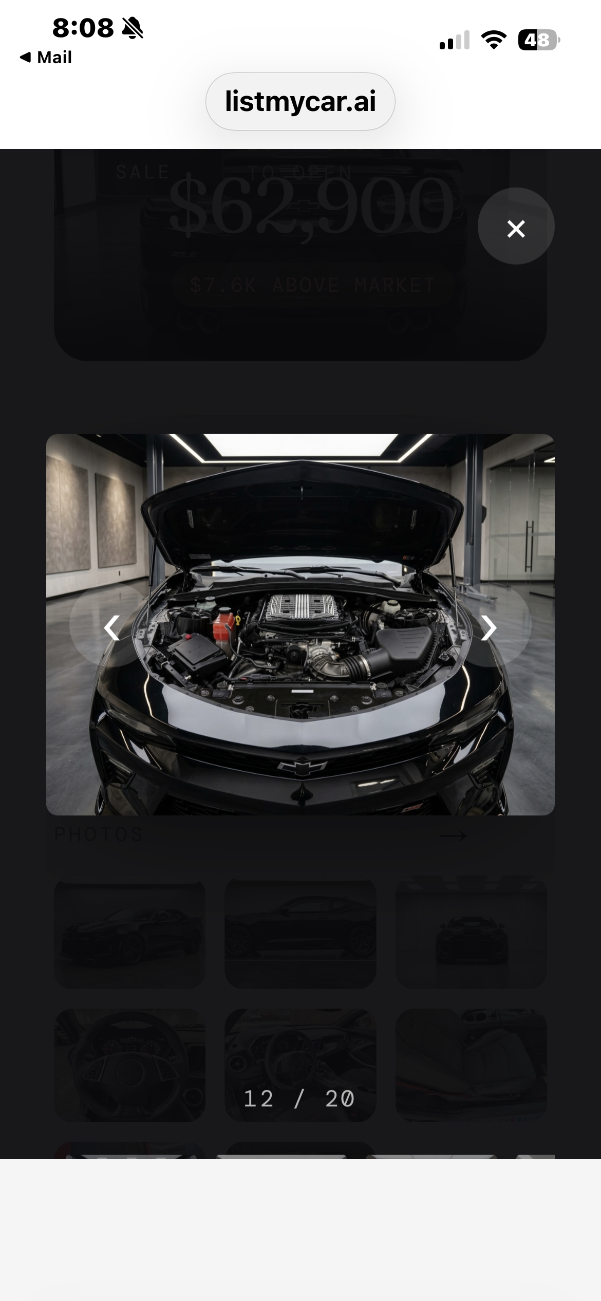 Used 2019 Chevrolet Camaro ZL1 w/ LPO, ZL1 Protection Package RWD image 10