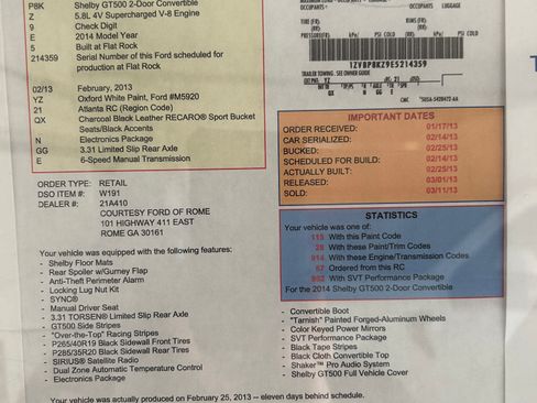 Used 2014 Ford Mustang Shelby GT500 w/ Equipment Group 821A image 4