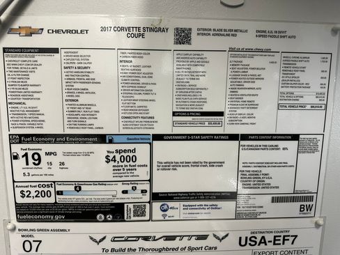 Used 2017 Chevrolet Corvette Stingray Coupe w/ 2LT Preferred Equipment Group image 8