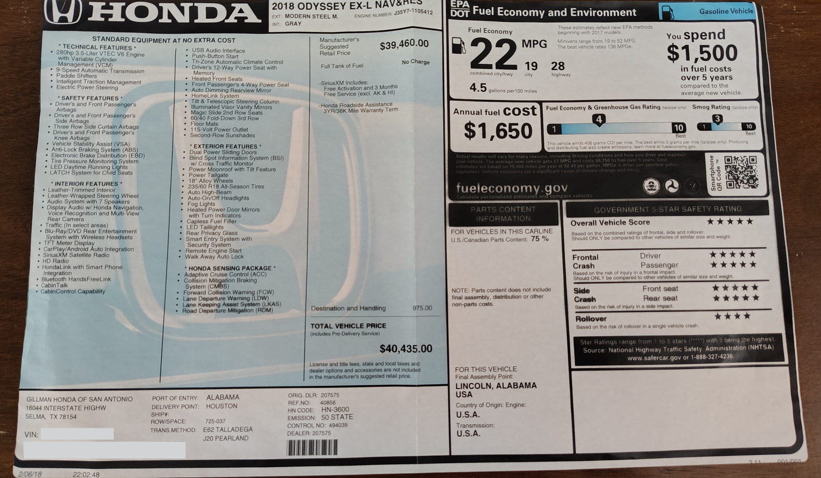 Used 2018 Honda Odyssey EX-L image 13