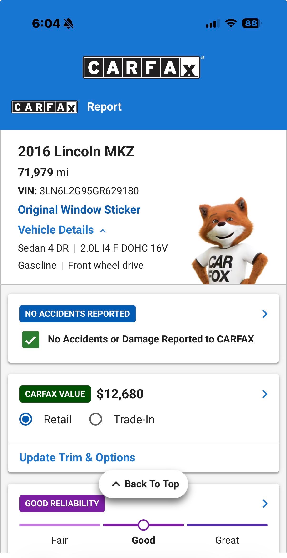 Used 2016 Lincoln MKZ FWD image 19