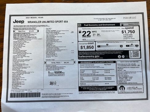 Used 2021 Jeep Wrangler Unlimited Sport image 14