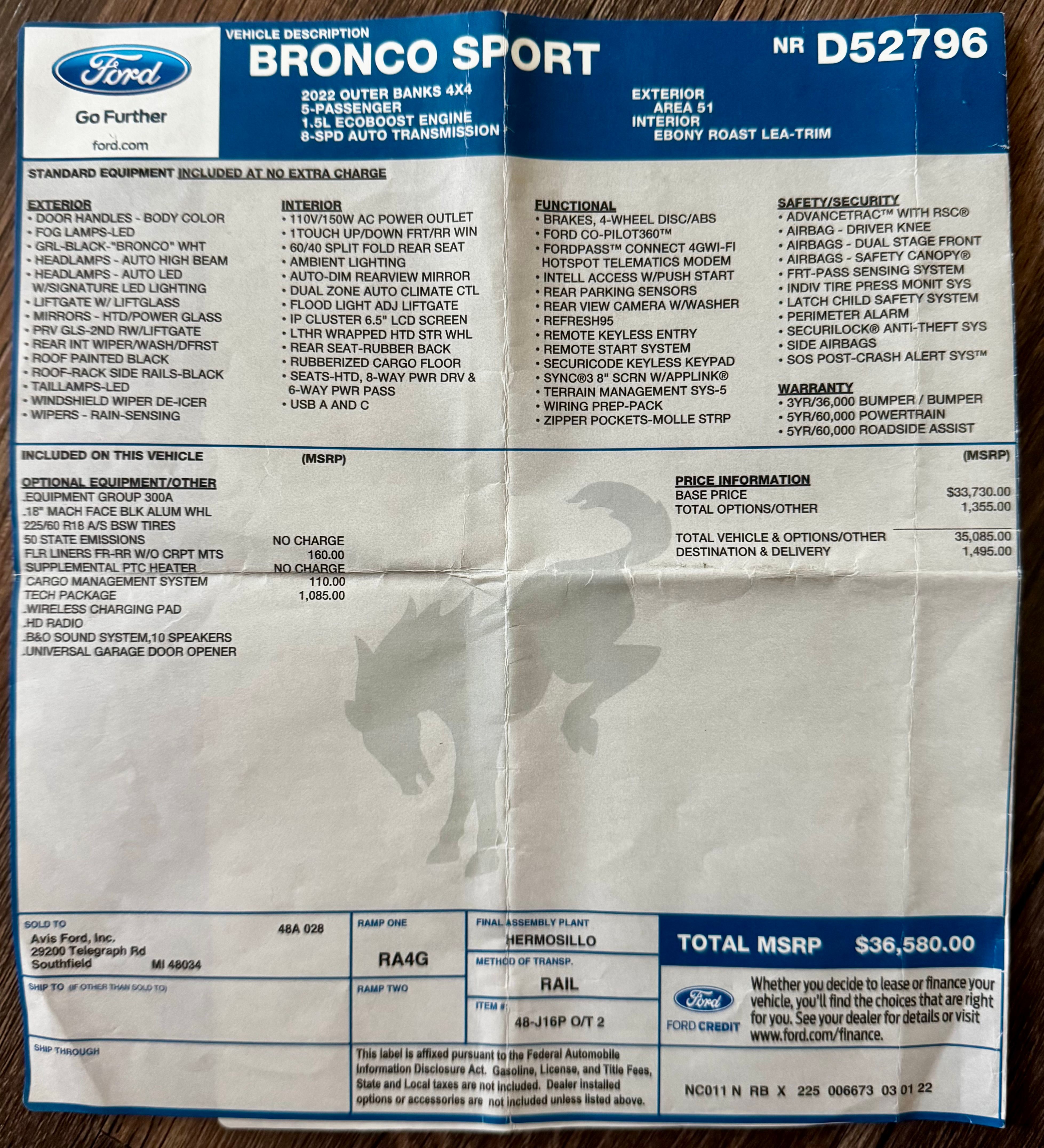 Used 2022 Ford Bronco Sport Outer Banks w/ Tech Package AWD/4WD image 19