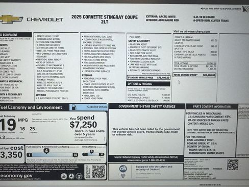 Used 2025 Chevrolet Corvette Stingray Preferred Cpe w/ 2LT image 12