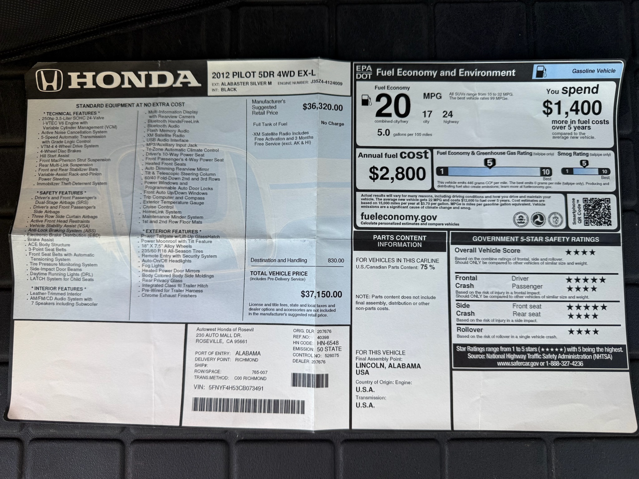 Used 2012 Honda Pilot EX-L image 30