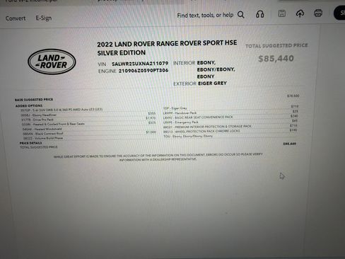 Used 2022 Land Rover Range Rover Sport HSE Silver Edition image 14