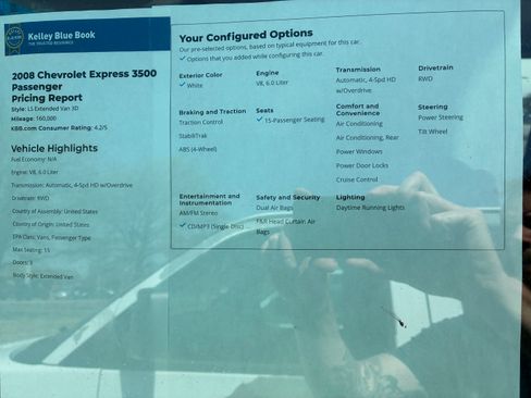 Used 2008 Chevrolet Express 3500 Extended Passenger w/ LT Preferred Equipment Group image 11