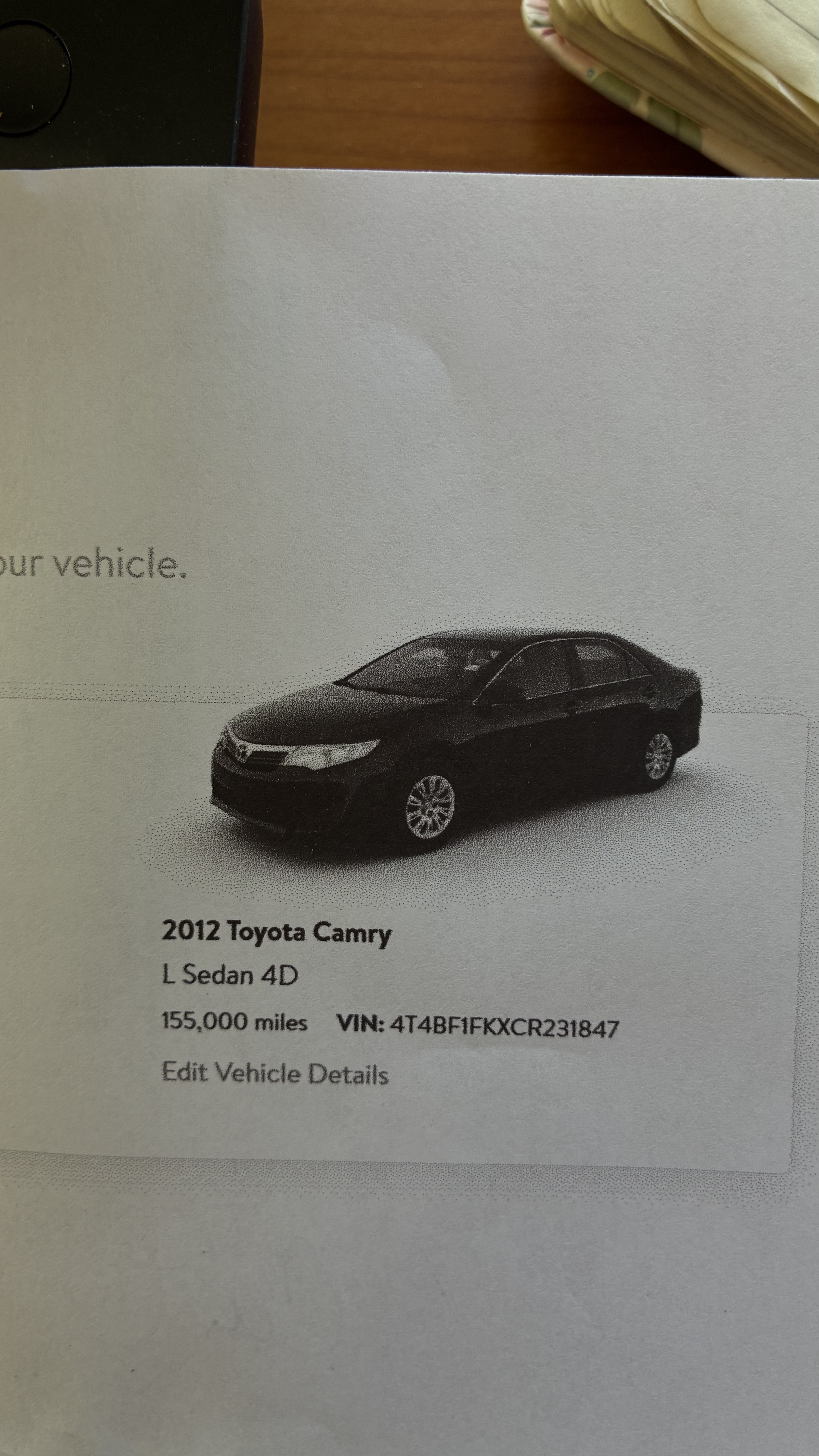 Used 2012 Toyota Camry LE FWD image 1