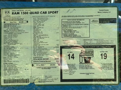 Used 2002 Dodge Ram 1500 Truck 2WD Quad Cab image 15