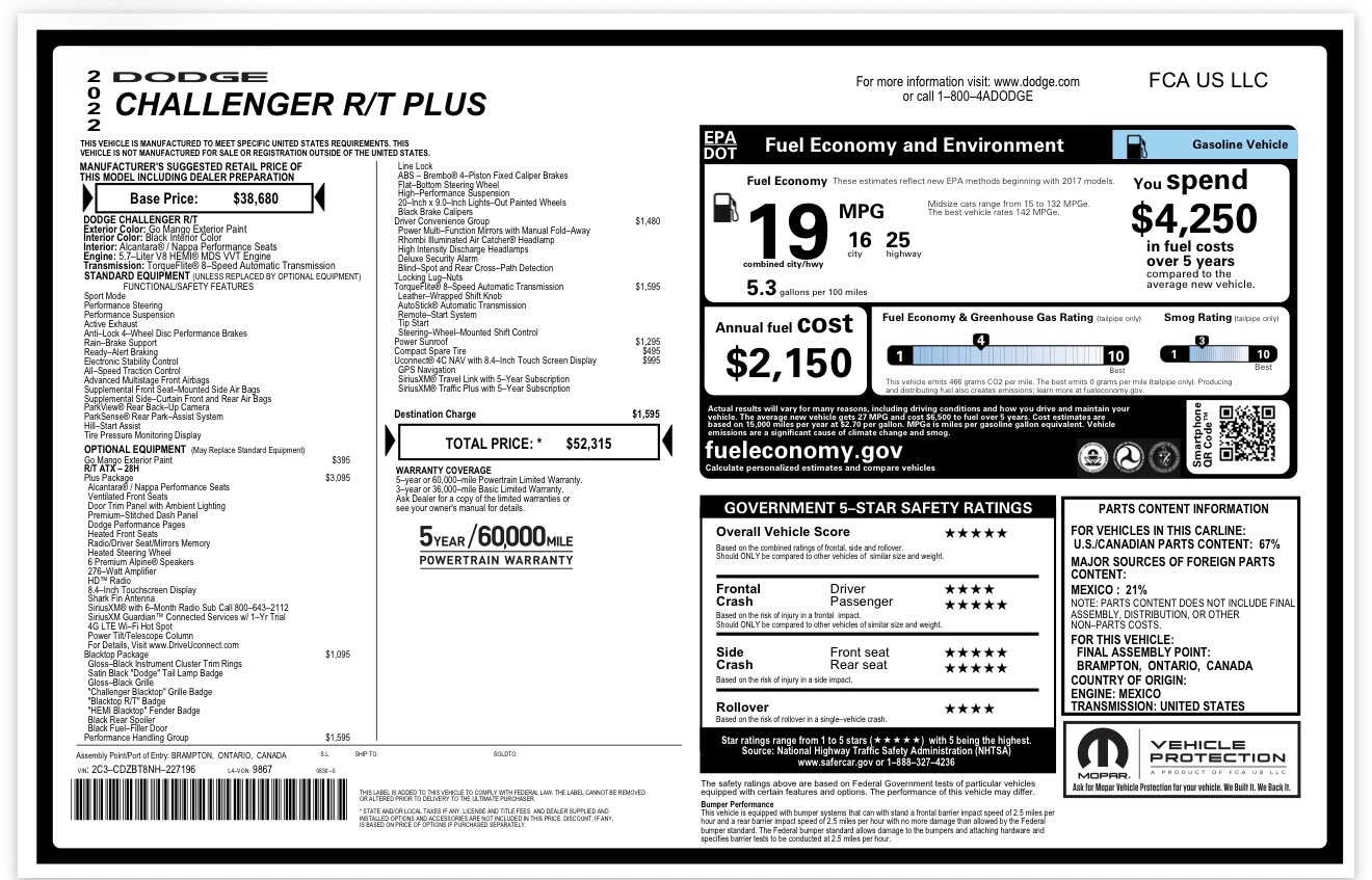 Used 2022 Dodge Challenger R/T w/ Plus Package RWD image 21