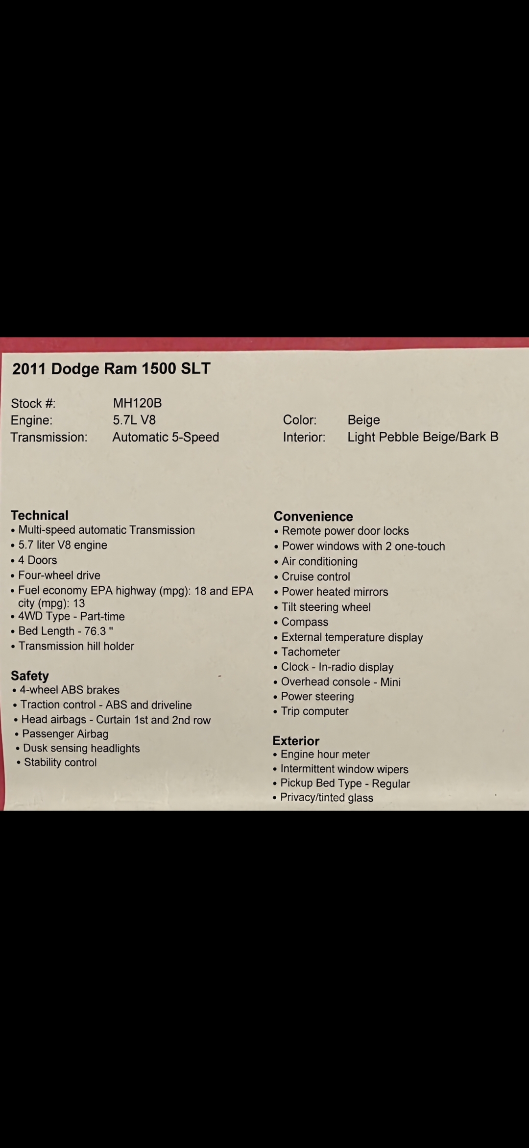 Used 2011 RAM 1500 Big Horn AWD/4WD image 12