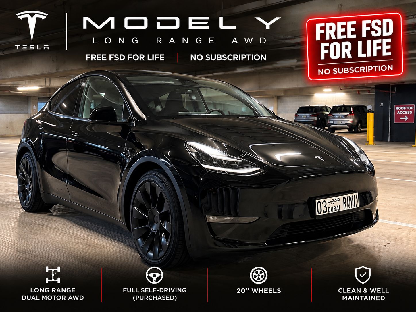 Used 2021 Tesla Model Y Long Range AWD/4WD image 1