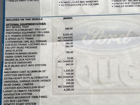 Used 2017 Ford F250 Lariat w/ Lariat Ultimate Package image 11