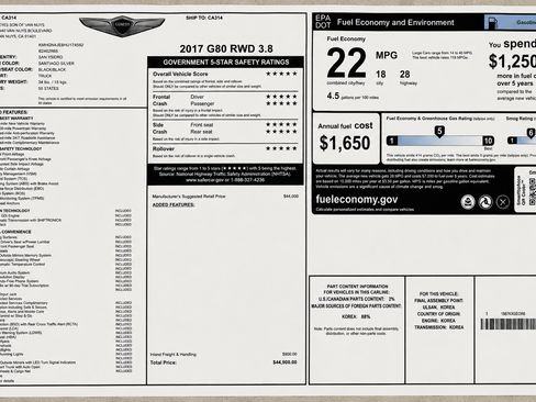 Used 2017 Genesis G80 3.8 RWD image 10