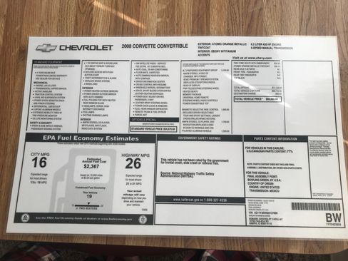 Used 2008 Chevrolet Corvette Convertible w/ Preferred Equipment Group RWD image 11