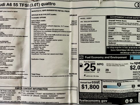 Used 2019 Audi A6 3.0T Premium Plus w/ Premium Plus Package AWD/4WD image 15