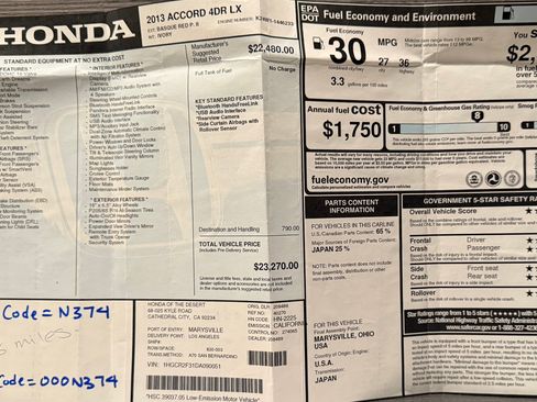 Used 2013 Honda Accord LX image 8