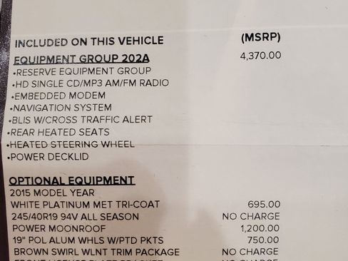 Used 2015 Lincoln MKZ Hybrid Sedan 4D w/ Equipment Group 202A Reserve image 19