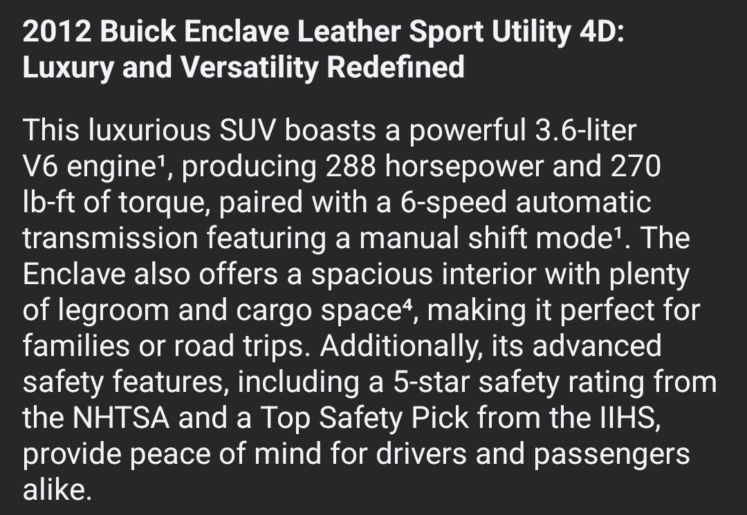 Used 2012 Buick Enclave Leather FWD image 18