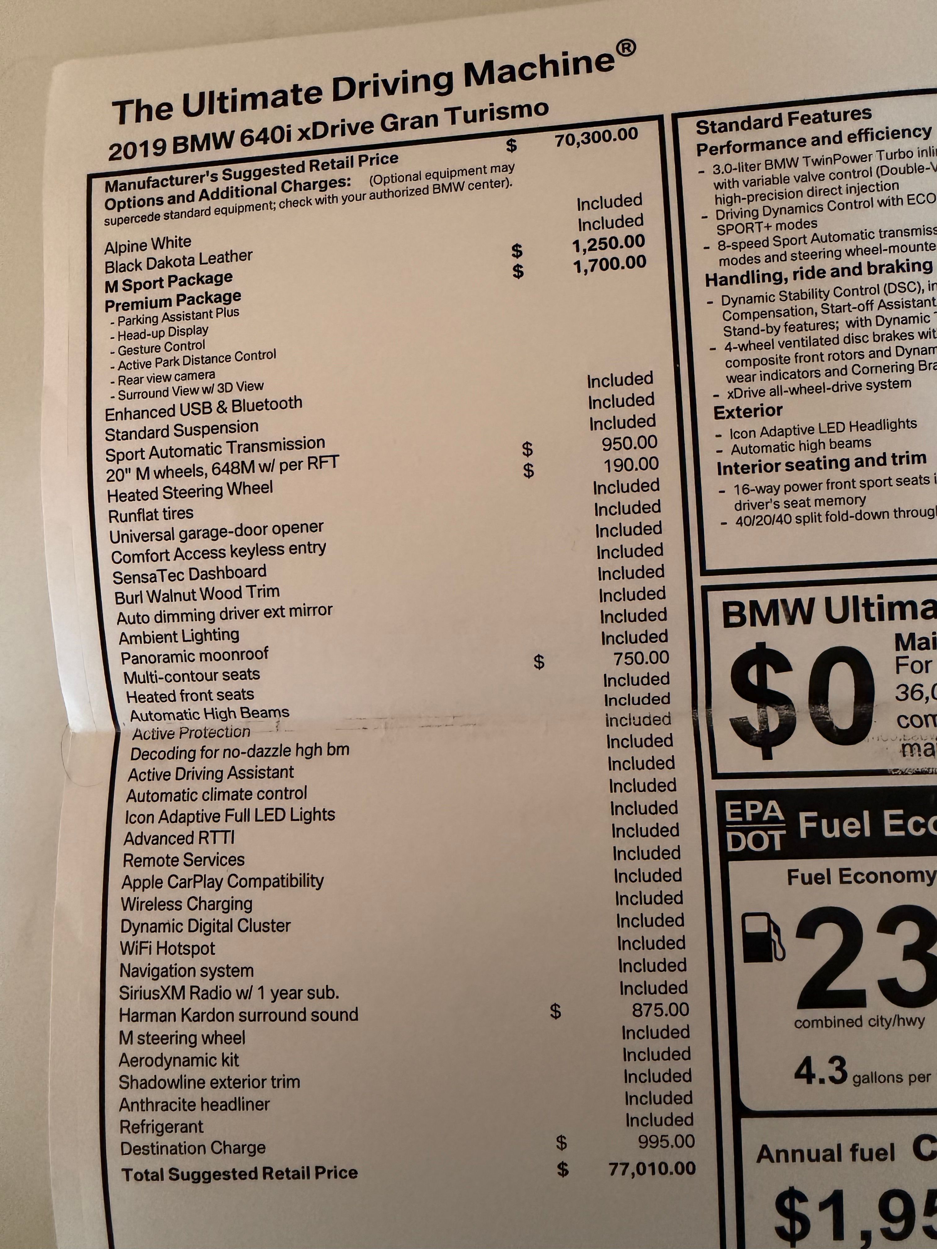 Used 2019 BMW 640i Gran Turismo xDrive w/ Premium Package AWD/4WD image 11