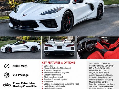 Used 2021 Chevrolet Corvette Stingray Preferred Conv w/ Battery Protection Package RWD image 1