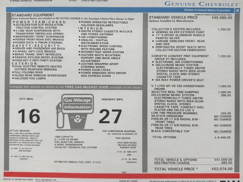 Used 1996 Chevrolet Corvette Convertible image 25