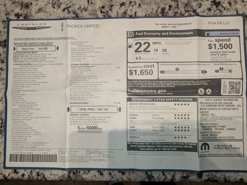 Used 2018 Chrysler Pacifica Limited w/ Advanced Safetytec Group image 9