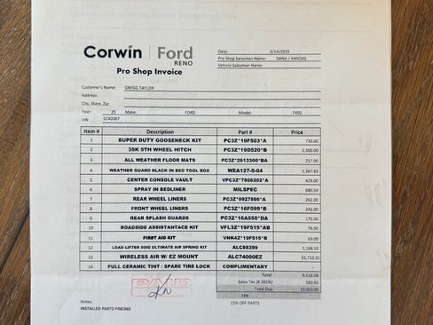Used 2025 Ford F450 Platinum w/ FX4 Off-Road Package AWD/4WD image 14