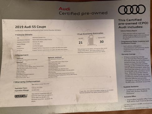 Used 2019 Audi S5 Premium Plus w/ Premium Plus AWD/4WD image 16