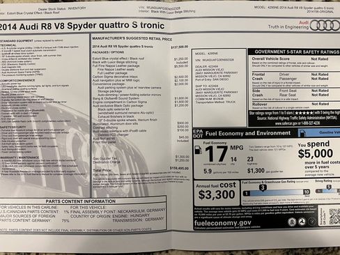 Used 2014 Audi R8 V8 w/ Full Leather Package image 17