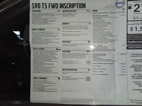 Used 2017 Volvo S90 T5 Inscription w/ Vision Package image 11