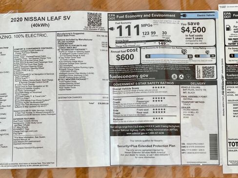 Used 2020 Nissan Leaf SV w/ SV Technology Package FWD image 2