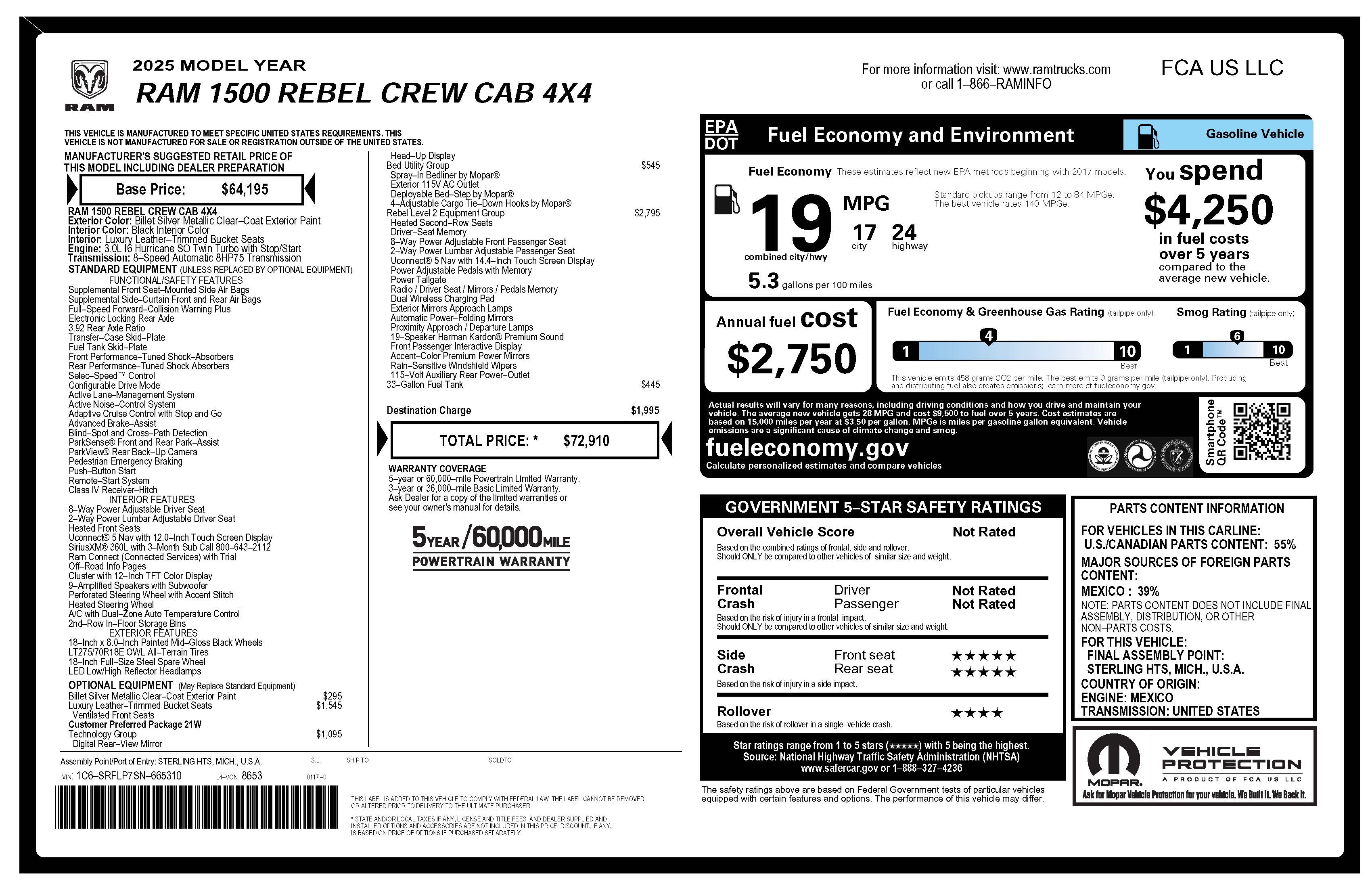 Used 2025 RAM 1500 Rebel w/ Rebel Level 2 Equipment Group AWD/4WD image 31