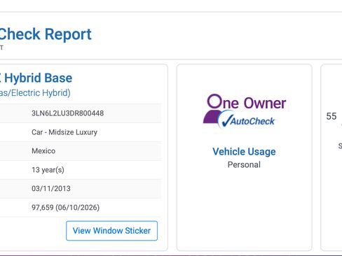 Used 2013 Lincoln MKZ Hybrid FWD image 8