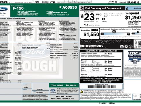 Used 2022 Ford F150 Lariat w/ Equipment Group 502A High image 2