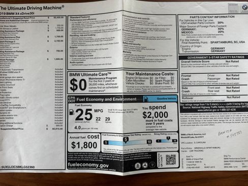 Used 2019 BMW X4 xDrive30i image 9