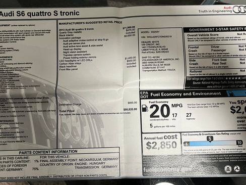 Used 2013 Audi S6 Prestige w/ Innovation Pkg image 10